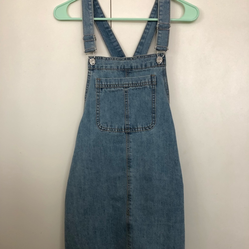 Mini Denim Overall Dress